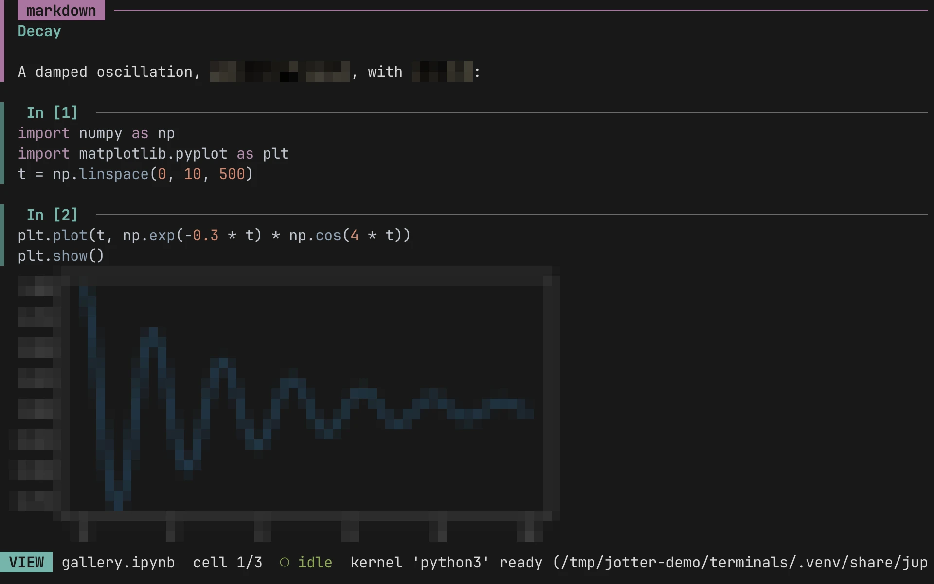 jOtter in Alacritty: the plot and math drawn with half-block characters