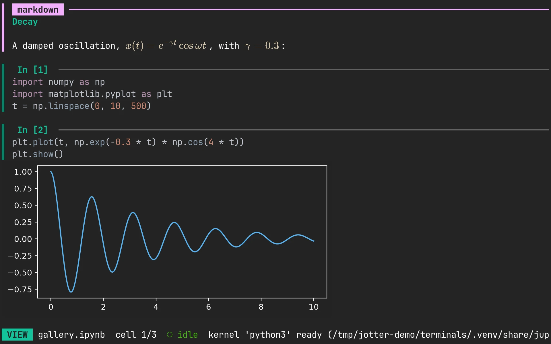 jOtter in foot: a sharp plot (sixel) and rendered math